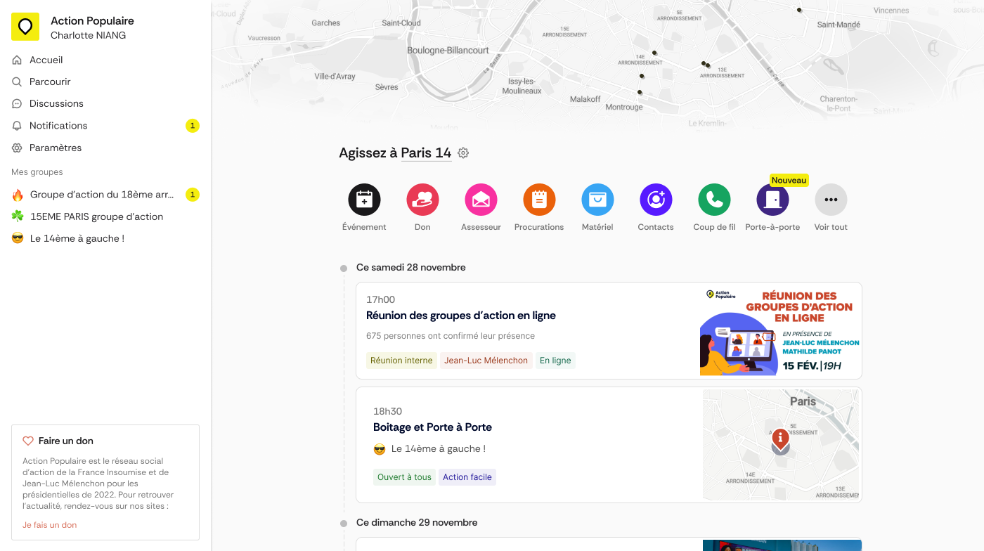Action Populaire : bannière